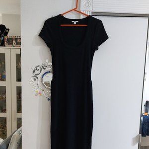 Bar III Short Sleeve Long Flattering Dress Soft Comfortable Black Size MEDIUM